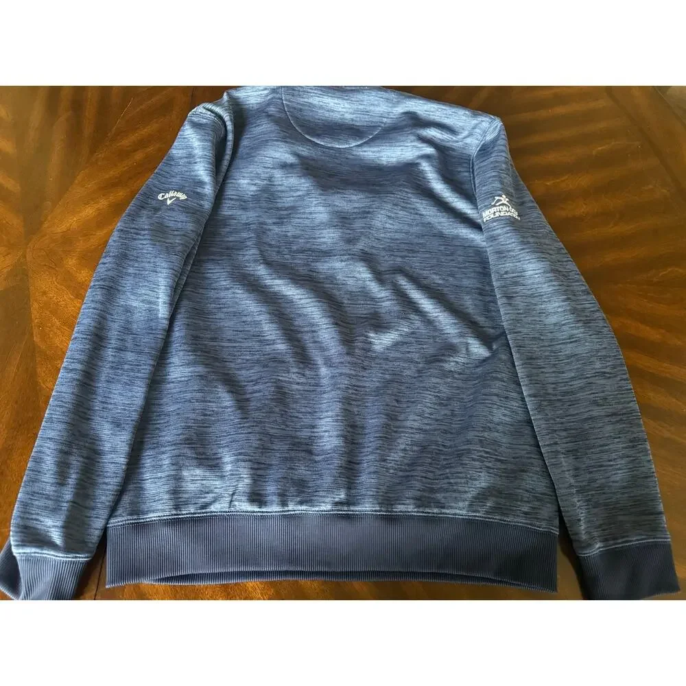 Callaway Morton Golf Pullover Mens Large Blue 1/4 Zip Weather Series Athletic